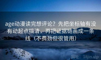 age动漫读完想评论？先把坐标轴有没有动起点搞清，再把证据链画成一条线（不费劲但很管用）
